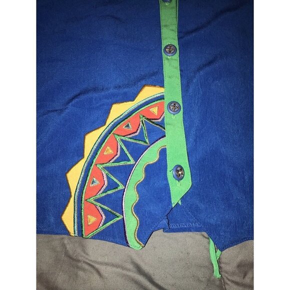 City Girl By Nancy Bolen Womens 80s Abstract Vest Embroidered Star Bling Buttons - Picture 5 of 8